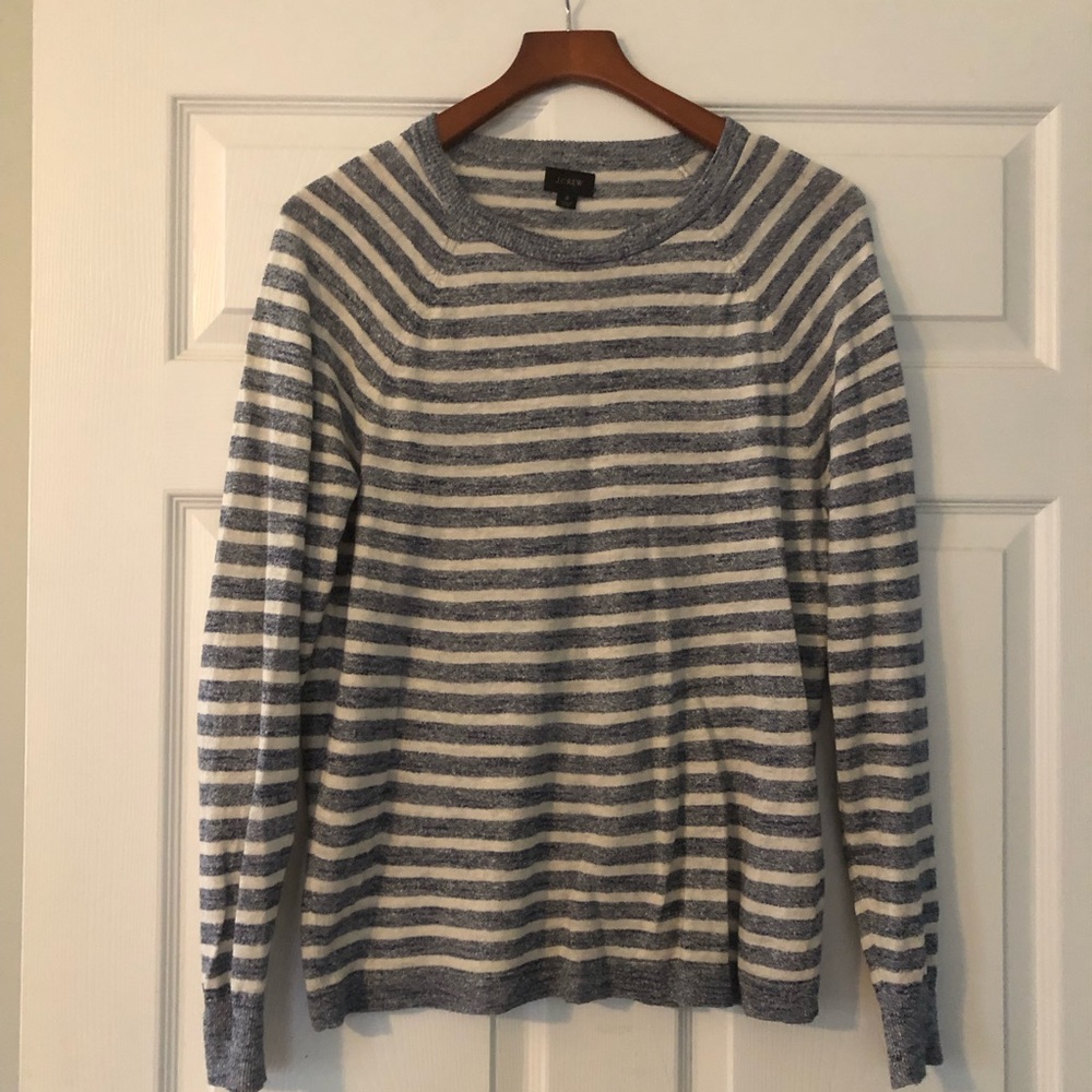 Men’s J.Crew Linen/Cotton Striped Sweater Small